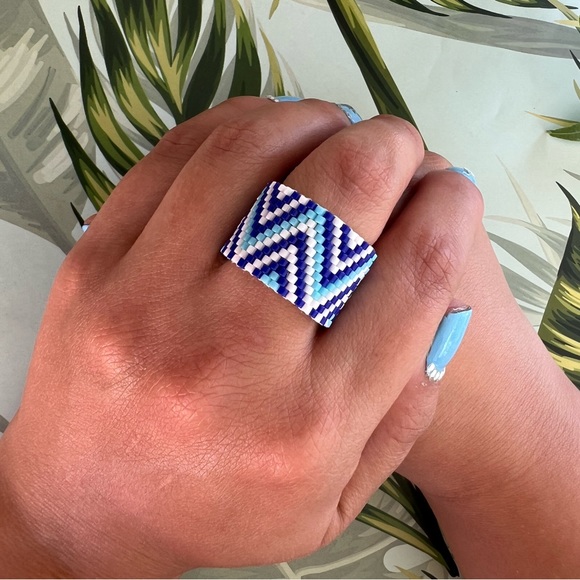 Stylish Miyuki Beaded Adjustable Rings - Boho Chic Statement Rings - Picture 11 of 12